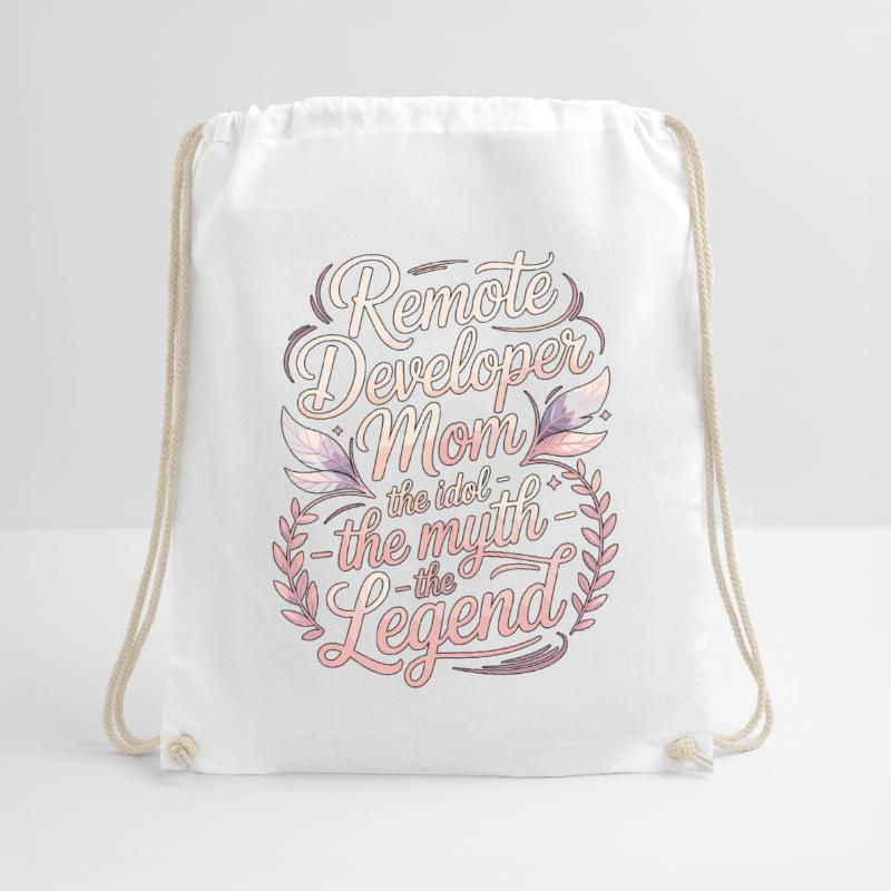 Remote Developer Mom The Idol The Remote Coder Drawstring Bag