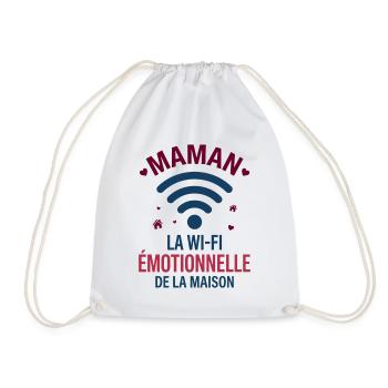 Maman La Wi-Fi Émotionnelle De La Maison - Sac de sport léger - blanc - Devant