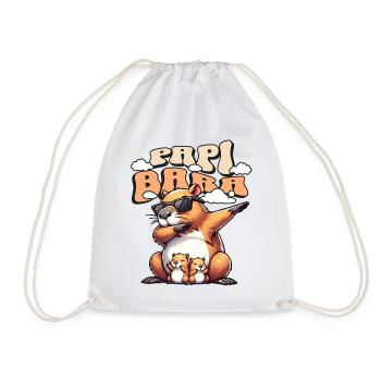 Father Dad Capybara - Drawstring Bag - white - Front