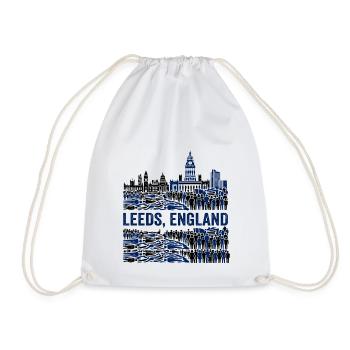 Leeds England Skyline With Crowded Urban - Turnbeutel - Weiß - Vorne