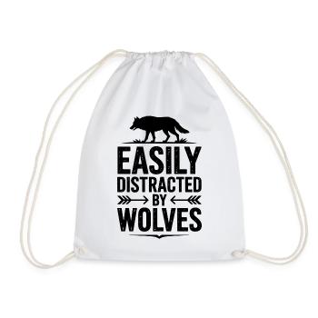 Paroles des loups Drôle de loup Don - Sac de sport léger - blanc - Devant