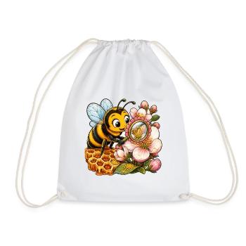 abeille, apiculteur, nid d’abeille, fleurs, insecte des prairies, - Sac de sport léger - blanc - Devant