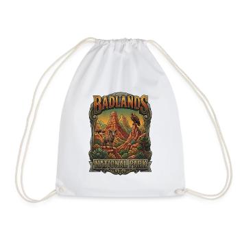 Badlands National Park Poster - Drawstring Bag - white - Front