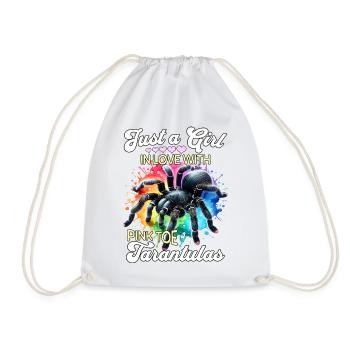 Girl Pinktoe Rosaffoot Tarantula - Drawstring Bag - white - Front