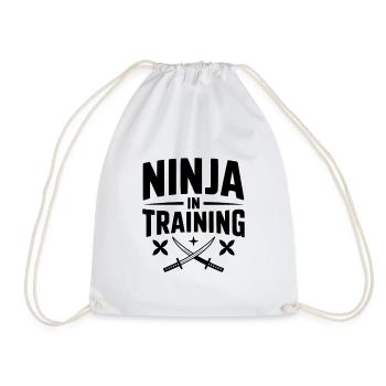 Ninja In Training - Drawstring Bag - white - Front