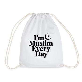 I'm Muslim Every Day - Drawstring Bag - white - Front