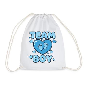 Gender reveal team boy baby shower baby gender mom - Drawstring Bag - white - Front