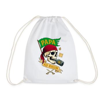 Papa Au Rhum Pirate Crâne Humour Fête Des Pères - Sac de sport léger - blanc - Devant