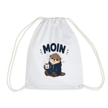 Moin Otter avec sweat à capuche en mode café - Sac de sport léger - blanc - Devant