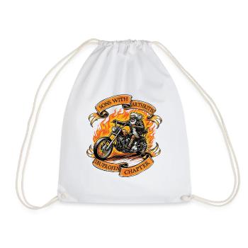 Sons With Arthritis Ibuprofen Chapter Biker - Drawstring Bag - white - Front