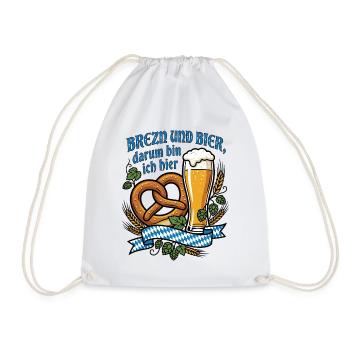 Brezen und Bier | Bayern Vibes - Turnbeutel - Weiß - Vorne