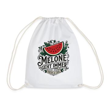 Melone Geht Immer Retro Logo - Turnbeutel - Weiß - Vorne