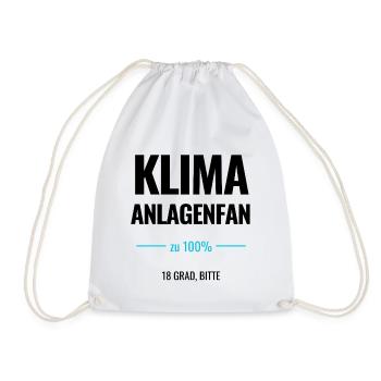 Klimaanlagenfan zu 100% 18 Grad, bitte - Turnbeutel - Weiß - Vorne