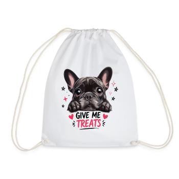 Donne-moi des friandises bouledogue français mignon - Sac de sport léger - blanc - Devant