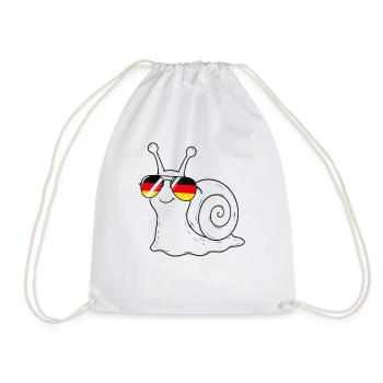  Deutsche flagge Schnecke deutsch Deutschland - Turnbeutel - Weiß - Vorne