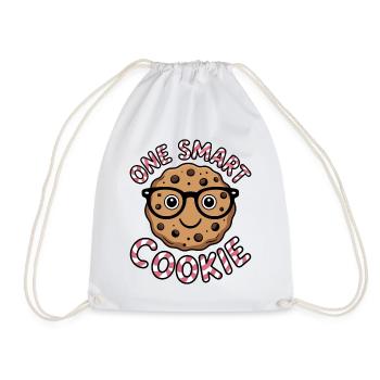 One Smart Cookie - Smart Cookie with Glasses - Drawstring Bag - white - Front