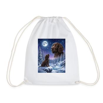 Hurlant au chien de la Lune American Water Spaniel - Sac de sport léger - blanc - Devant