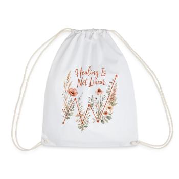 Mental Health Healing Is Not Linear - Drawstring Bag - white - Front