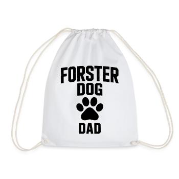 Foster Dog Dad - Dog Adopted Gift - Drawstring Bag - white - Front