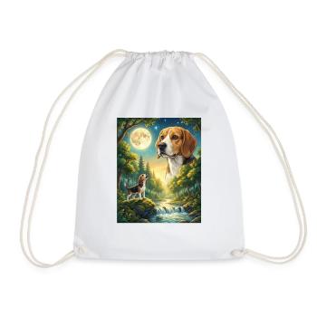 Hurlant à la Lune Meme Chien Beagle - Sac de sport léger - blanc - Devant