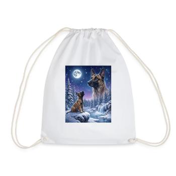 Hurlant à la Lune Mème Chien Belge Malinois - Sac de sport léger - blanc - Devant