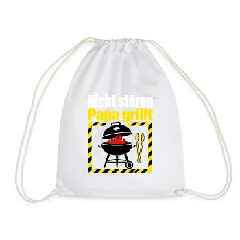 Do Not Disturb, Dad Is Grilling - Drawstring Bag - white - Front