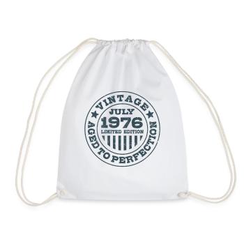 Vintage July 1976 Limited Edition Circle - Drawstring Bag - white - Front