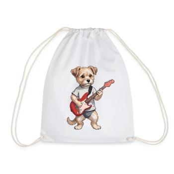 Rocker Dog - Drawstring Bag - white - Front