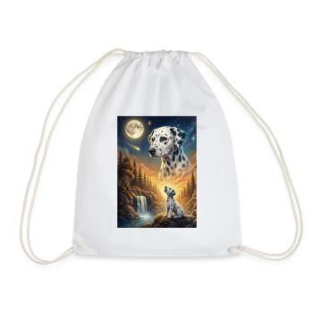 Hurlant à la Lune Mème Chien Dalmatien - Sac de sport léger - blanc - Devant