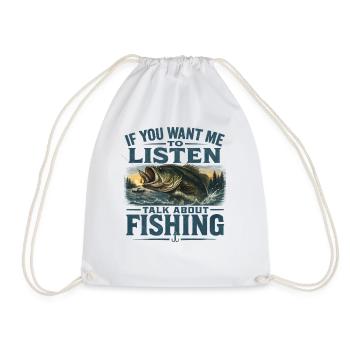 Un pêcheur qui dit de l’humour de pêche Idée cadeau de pêche - Sac de sport léger - blanc - Devant