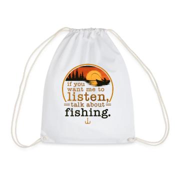 Angler Spruch Angeln Humor Fishing Geschenkidee - Turnbeutel - Weiß - Vorne