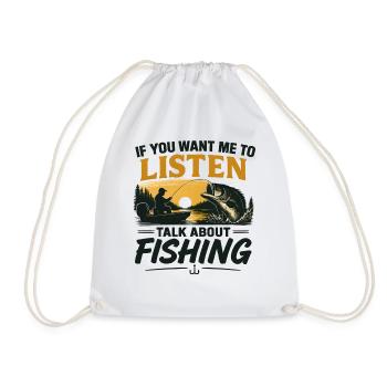 Angler Spruch Angeln Humor Fishing Geschenkidee - Turnbeutel - Weiß - Vorne