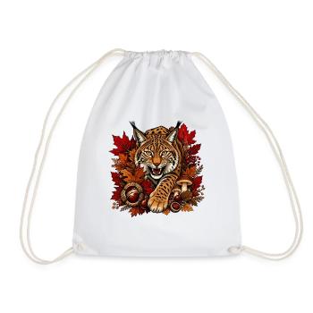 Félin sauvage d’automne dans la forêt caduques - Sac de sport léger - blanc - Devant
