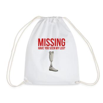 Disparu ? Tu as vu ma jambe ? Jambe drôle - Sac de sport léger - blanc - Devant