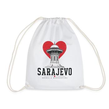 Graphique de la tour du cœur de Sarajevo - Sac de sport léger - blanc - Devant