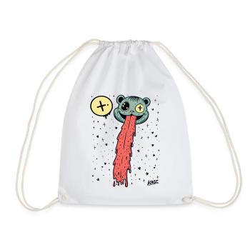 Pop Art de l’ours à langue dégoulinante - Sac de sport léger - blanc - Devant