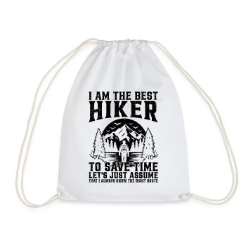 Funny Hiking Sayings Outdoor Hiking Mountain Lover - Drawstring Bag - white - Front
