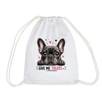 Donne-moi des friandises bouledogue français plus drôle - Sac de sport léger - blanc - Devant