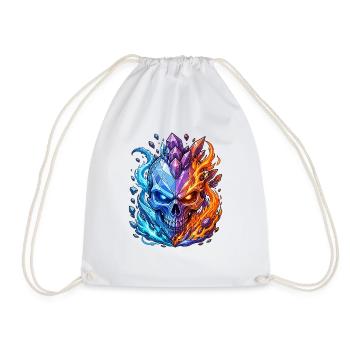 Crâne de Cristal Feu et Glace - Sac de sport léger - blanc - Devant