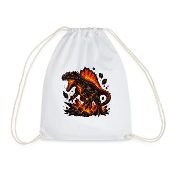 Lava Dinosaur Inferno - Drawstring Bag - white - Front