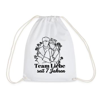 Team Liebe seit 7 Jahren Jahrestag Geschenk Paar - Turnbeutel - Weiß - Vorne