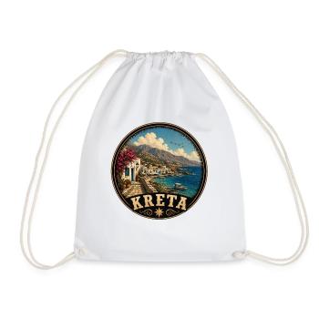Crète, Grèce, Île des vacances méditerranéennes - Sac de sport léger - blanc - Devant