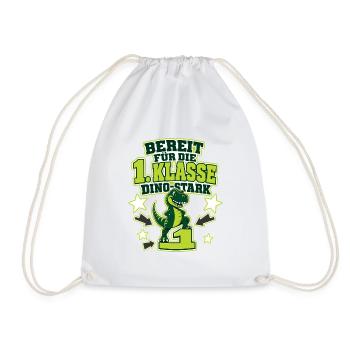 Einschulung Dinosaurier Bereit für die 1. Klasse - Drawstring Bag - white - Front