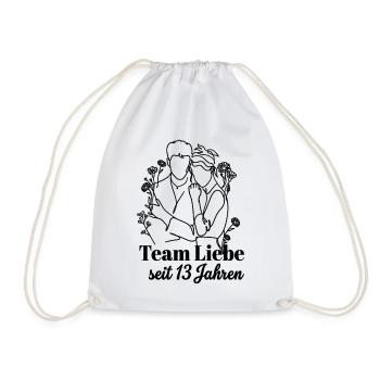 Team Liebe seit 13 Jahren Jahrestag Geschenk Paar - Turnbeutel - Weiß - Vorne