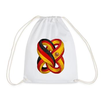 Flags of Spain and Germany - Drawstring Bag - white - Front