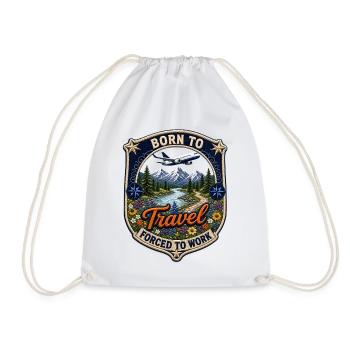Né pour voyager, forcé de voyager - Sac de sport léger - blanc - Devant