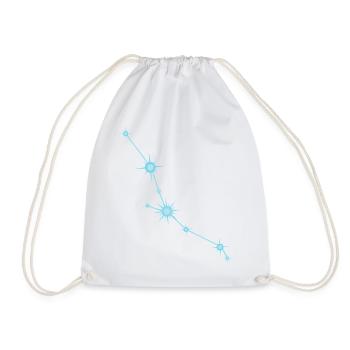 Taurus Star Constellation Zodiac Sign Pastel Blue - Drawstring Bag - white - Front