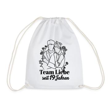 Team Liebe seit 19 Jahren Jahrestag Geschenk Paar - Turnbeutel - Weiß - Vorne