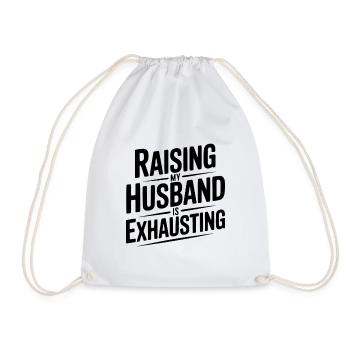 Élever mon mari est épuisant - Sac de sport léger - blanc - Devant