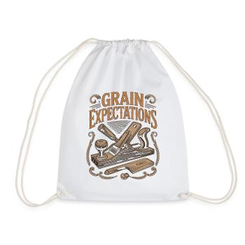 Cabinet Maker Grain Expectations Cabinet Expert - Drawstring Bag - white - Front